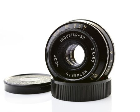 ๐บ๐ฆ Early KMZ Industar-50 50mm f/3.5 m39 ZTM lens, s/n 6749615 - varnished body finish!