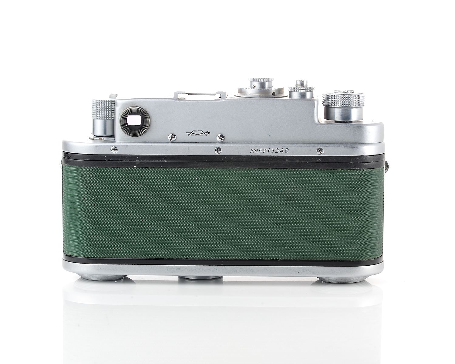 ๐บ๐ฆ RARE: Excellent Zorki-4 rangefinder with Jupiter-8 50mm f/2.0 from 1957 - in green vulcanite! - Image 5