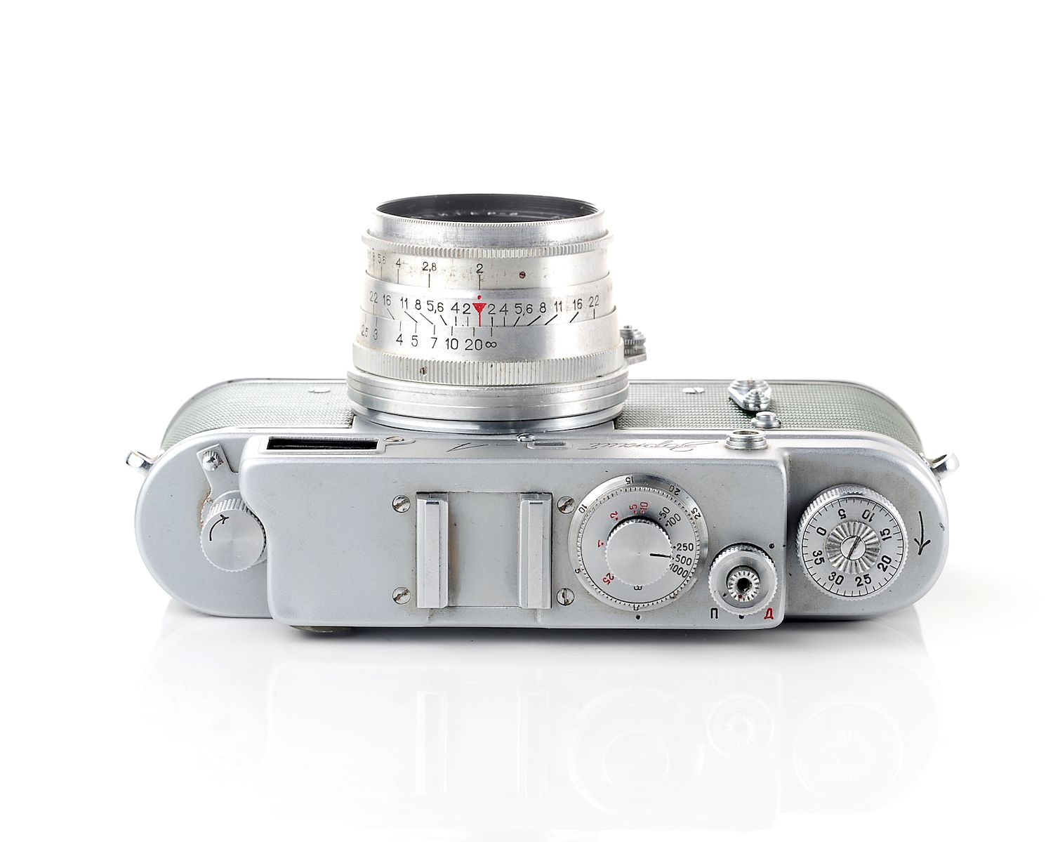 ๐บ๐ฆ RARE: Excellent Zorki-4 rangefinder with Jupiter-8 50mm f/2.0 from 1957 - in green vulcanite! - Image 6